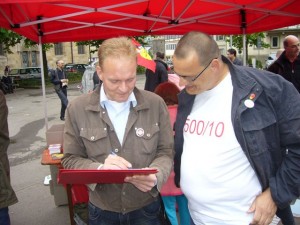 Thomas Mitsch und Rainer Hauenschild bei der 1. Mai Kundgebung in Esslingen